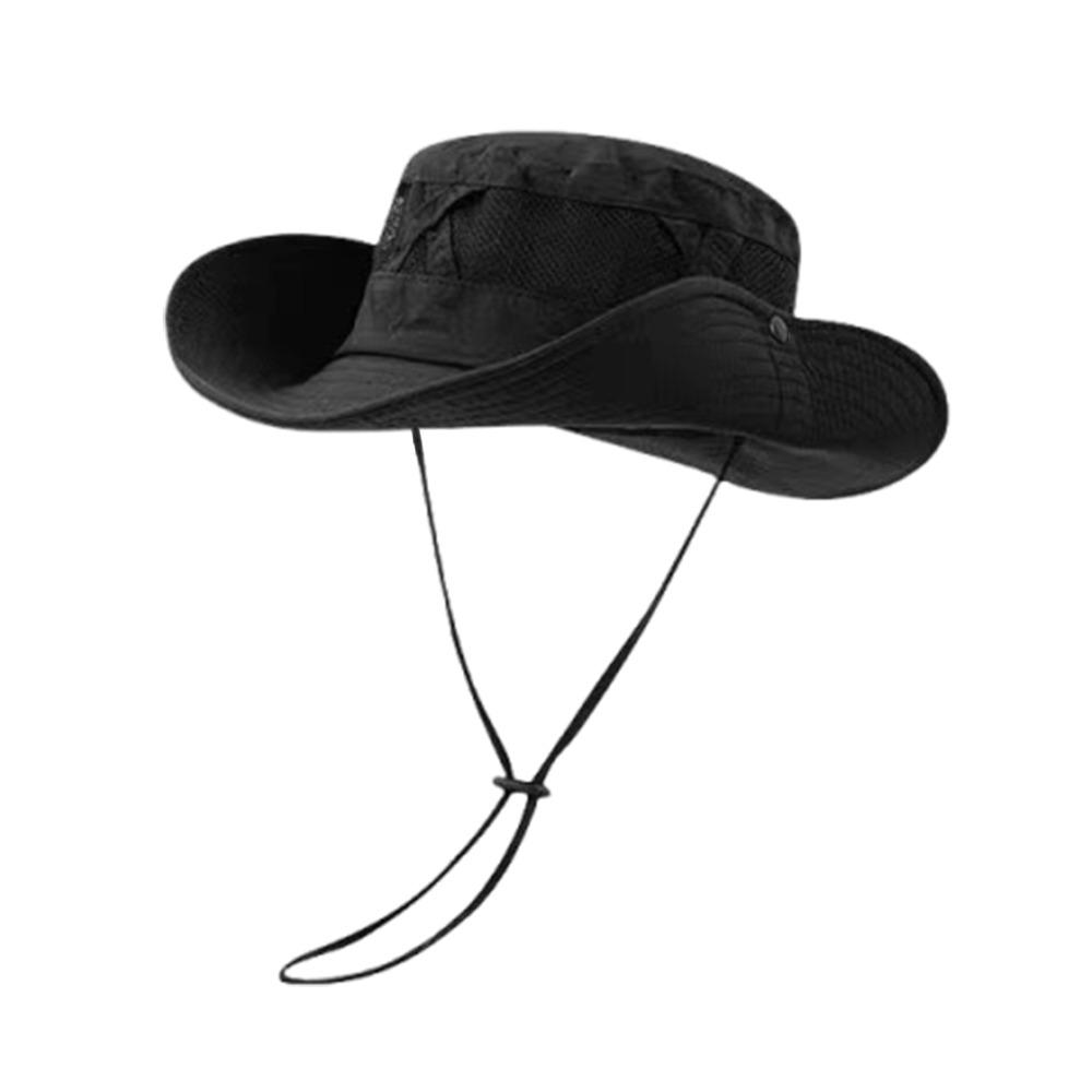Portable Fishing Cap Sun Protection Sun Hat Fashion Panama Cap Mountaineering чёрный