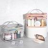 Portable Clear Makeup Bag 2 Layers Zipper Cosmetics Bags Travel Storage Pouch