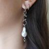Korean Fashion Irregular Pearl Rivet Earrings For Women Punk Asymmetry Geometric Earrings Goth Grunge Jewelry Accessories