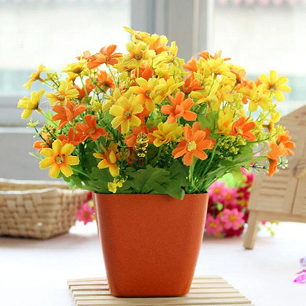 34.5cm Artificial Flowers 28 Heads Table Centerpiece Vibrant One Bouquet 7 Branch Silk Artificial Decorative Flower For Wedding
