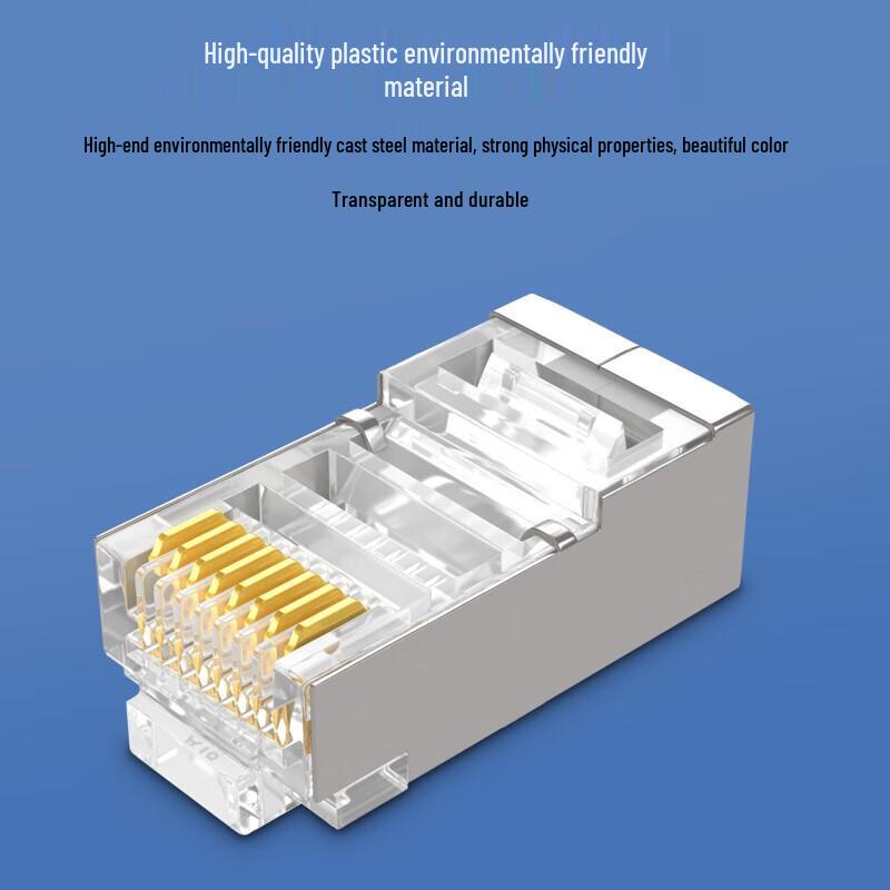 Shanze Cat5e Shielded RJ45 Gold-Plated Ethernet Connectors (100-Pack)