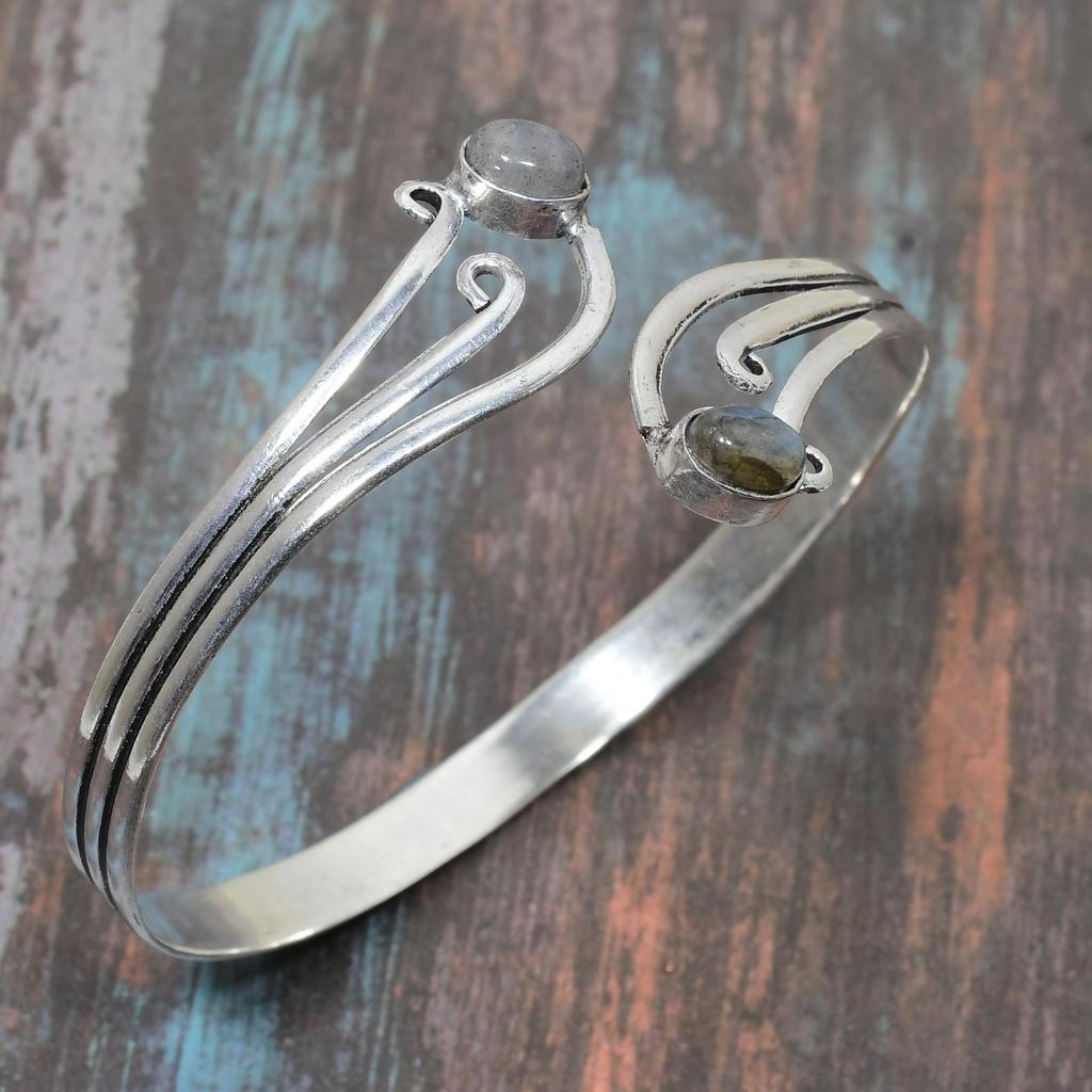 Labradorit Gemstone Solid 925 Sterling Silver Bratara de bijuterii lucrate manual, reglabila