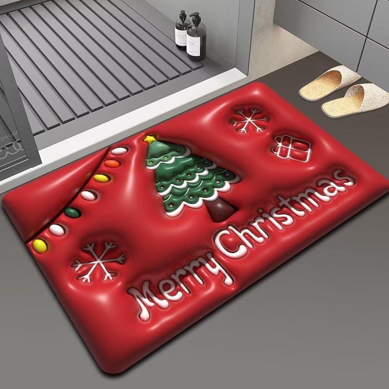 

Різдвяний килимок з діатомової глини, мультяшний вхідний килимок, різдвяна прикраса, гном, побутовий абсорбуючий нековзкий килимок 400mmx600mm