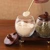 Antique Glass Seasoning Jar Set Home Kitchen High-value Seasoning Jar with Lid Seasoning Box Salt Bottle Kitchen Supplies