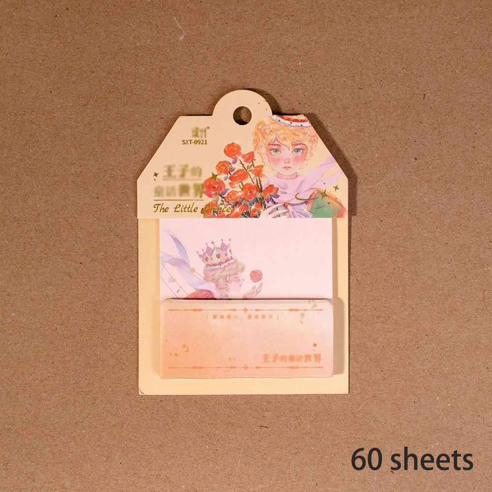 Little Prince Theme Creative Convenience Sticker, Tearable Sticker, Pink Fairy Tale Style Student Office Memo