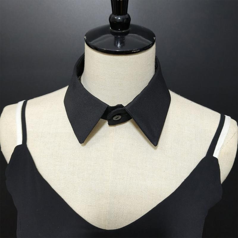 Elegant Blouse Choker Collar for Women with Soft Breathable Fabric Detachable False Lapel Collar Necklace Half Shirt