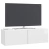 Wall Mounted TV Cabinet Glossy White 98 x 31 x 30 cm