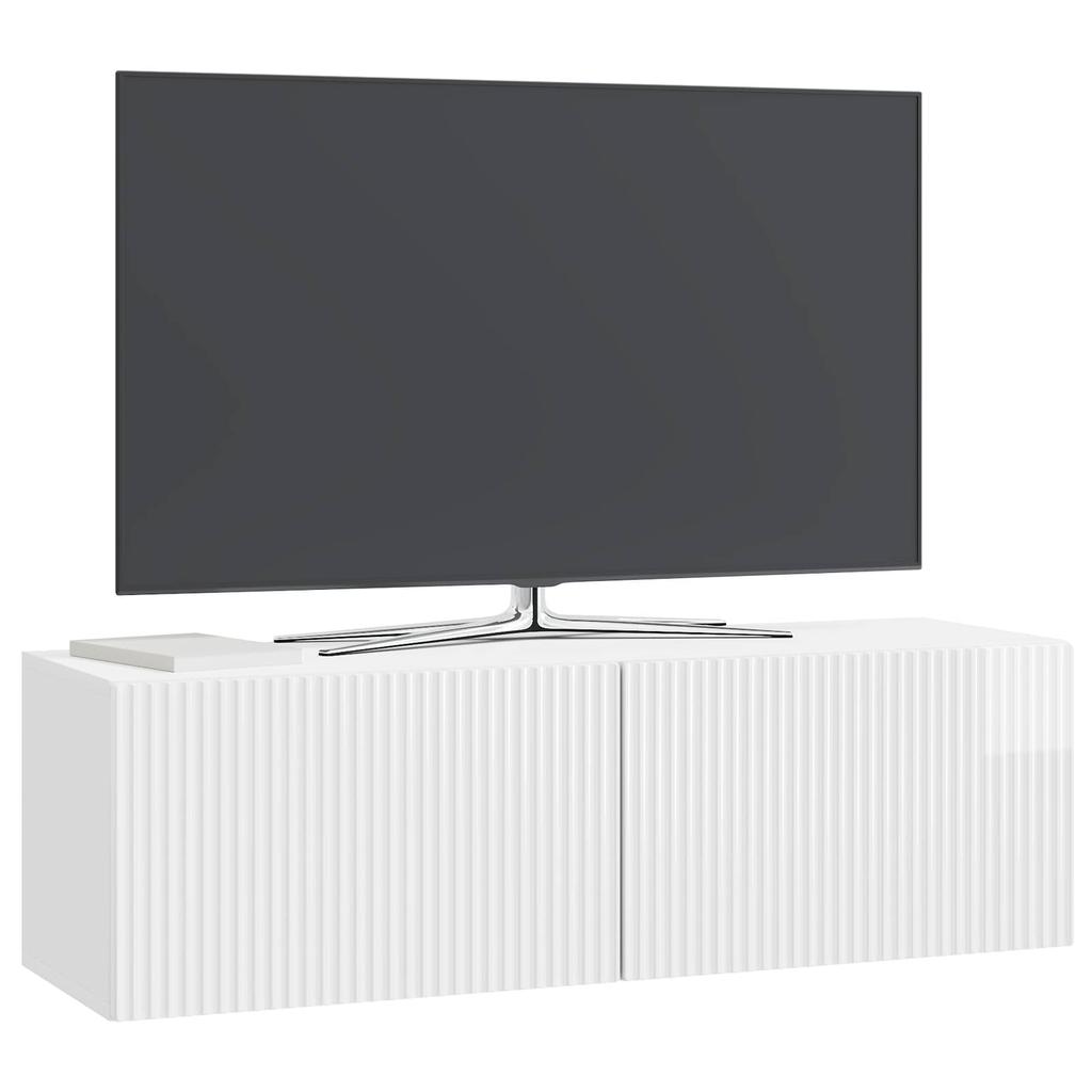 Wall Mounted TV Cabinet Glossy White 98 x 31 x 30 cm