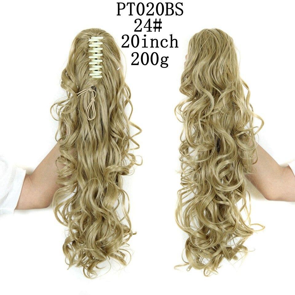 20Inch Synthetic Women Claw On Ponytail Clip In Hair Extensions Wavy Curly Style Pony Tail Hairpiece