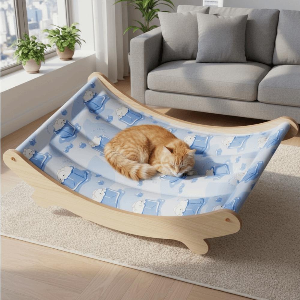 Pet Supplies Detachable Pet Recliner Waterproof Comfortable Pet Cooling Mat Cartoon Pattern Breathable Pet Rocking Chair Bedroom