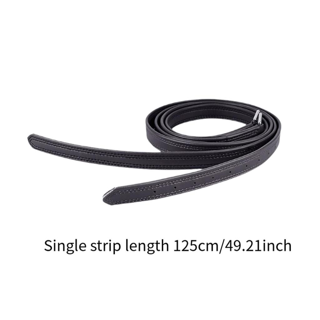 2Pcs Straight Leather Equestrian Gear Premium Sturdy Adjustable with Buckles