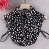 Fashion Leopard Shirt Fake Collar Removable Laple Button Down Half Shirt Detachable Collar False Collar for Woman Suits