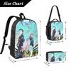 3Pcs A Silent Voice School bags Set for Children Pencil Boxes Backpack Sets with Lunch Box For Primary School Students Daypack
