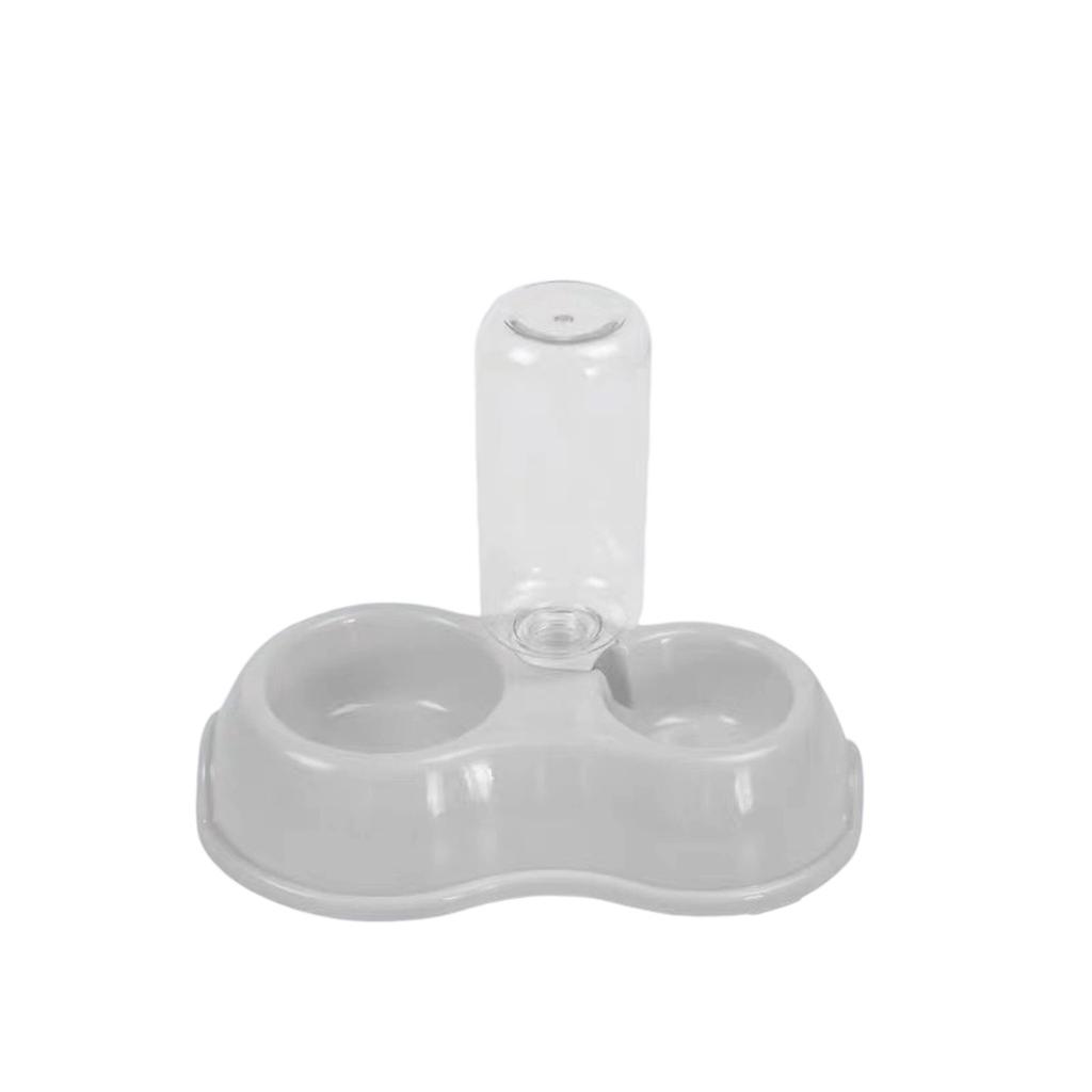 MILIFUN Double Dog Bowls , Water and Food Bowl Set, 15°Tilted Water and Food Bowl Set with Automatic Waterer Bottle for Small