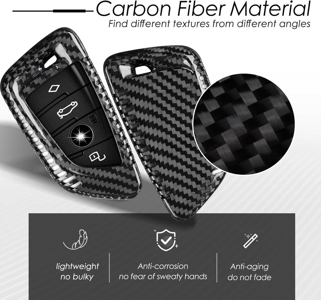 Key Fob Cover for BMW 2 Series 4 Series I4 M2 X4M 2024 Smart Key  Carbon Fiber Key Fob Case Shell Protector for BMW Smart Key