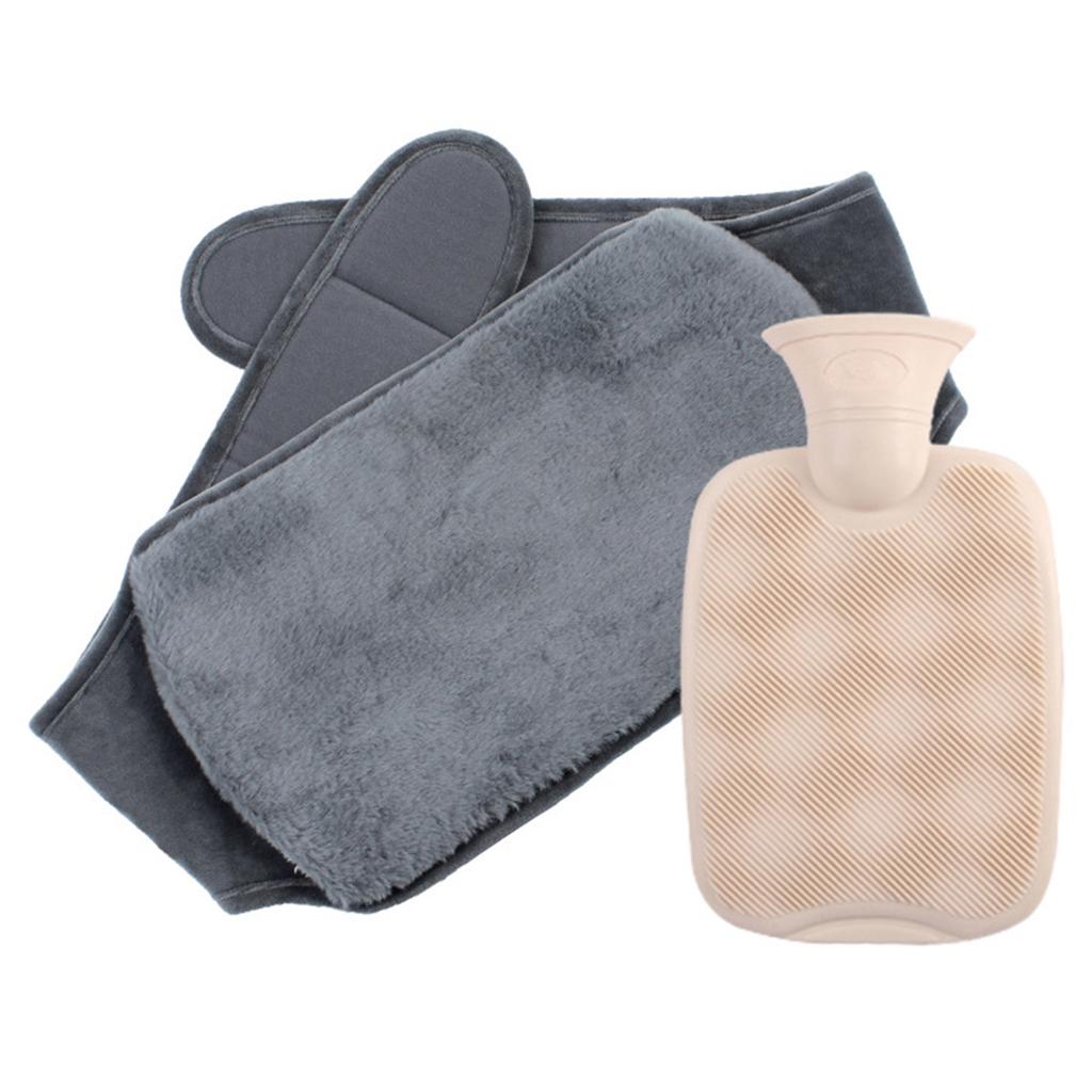 Hot Water Bottle,PVC Warm Water Bag Soft Plush Hand/Waist Cover ,Hot Water Pouch for Body Pain Relief Menstrual Crmps
