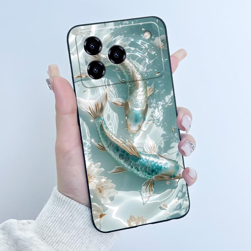 For ZTE Blade A76 4G /ZTE Blade A36 Case Cute Love Rabbit Cartoon Black Soft Silicone Protect Cover For ZTE A76 A36 Phone Casing