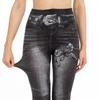 Chic Butterfly Print Faux Denim Butt-Lifting Leggings for Women