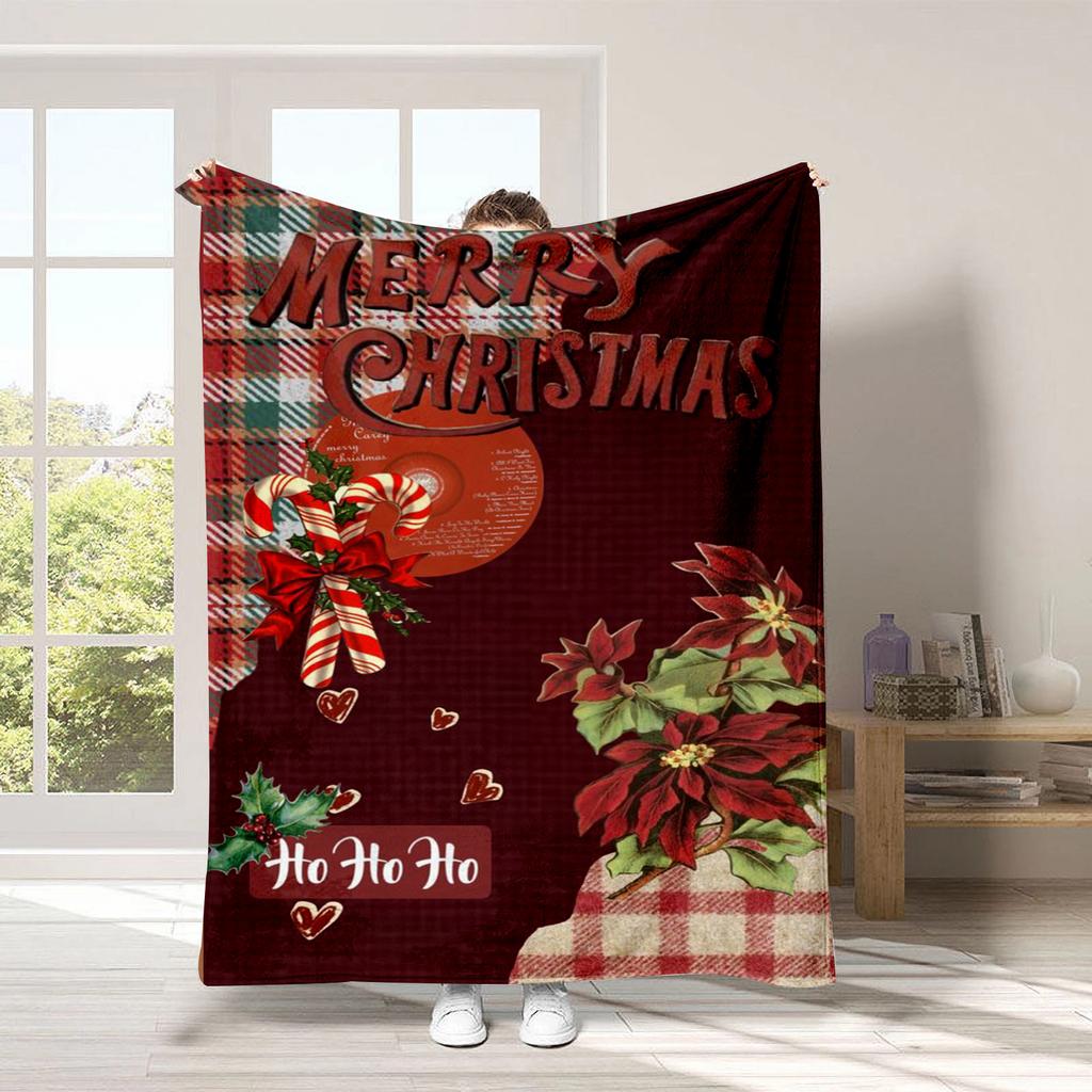 Christmas Cartoon Series Printed Blanket for Sofa Travel Camping Living Room Office Conditioning Blanket for All Seasons Gifts