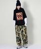 Deumakeu Military Real Street String Wide One-Pleat Pants Khaki