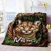 Forest Leopard Home Customize Your Name Blankets Comfortable Soft Lightweight Allseason Multipurpose Blanket For Picnics Sofas Offices Beds Living