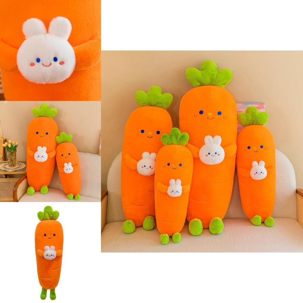 Adorable Carrot Bunny Plush Pillow Soft Down Cotton Stuffed Toy Perfect Gift For Girls