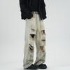 New Spring and Summer Scimitar Pants Dirty Pants Burnt Street Jeans Trousers