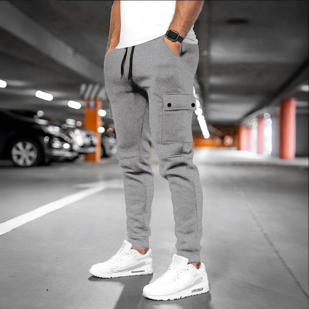 Pantaloni Sportivi da Fitness Casual Larghi da Uomo con Tasche Multiple
