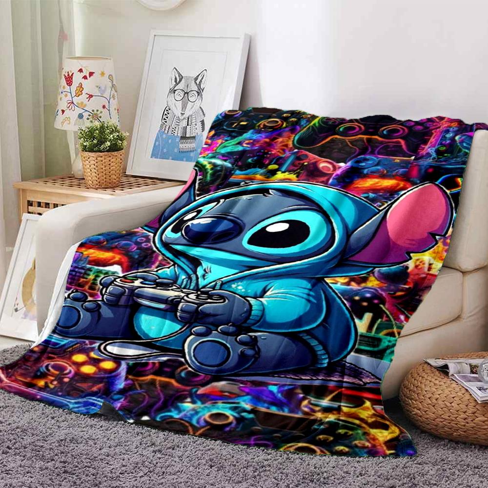 1Pc Lilo Stitch Tropical Adventure Blanket For Couch Bed Plush Cozy Fuzzy Blanket Super Soft Warm Blankets For Fall And Winter 091884