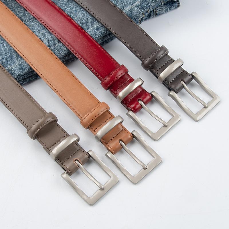 Genuine Leather Belt with Jeans and Trousers for Women Fashion Decorative Belt for Women Simple Versatile Trousers