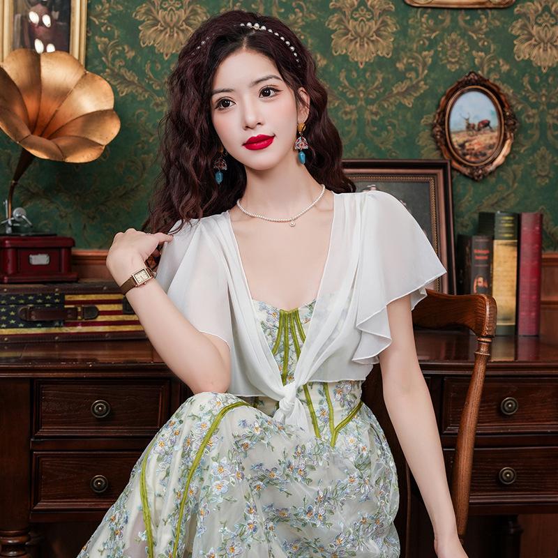 

Женский шифоновый кардиган-шаль на весну/лето 2025: Универсальная, Легкая, Дышащая накидка от солнца XL (110-145 lbs)