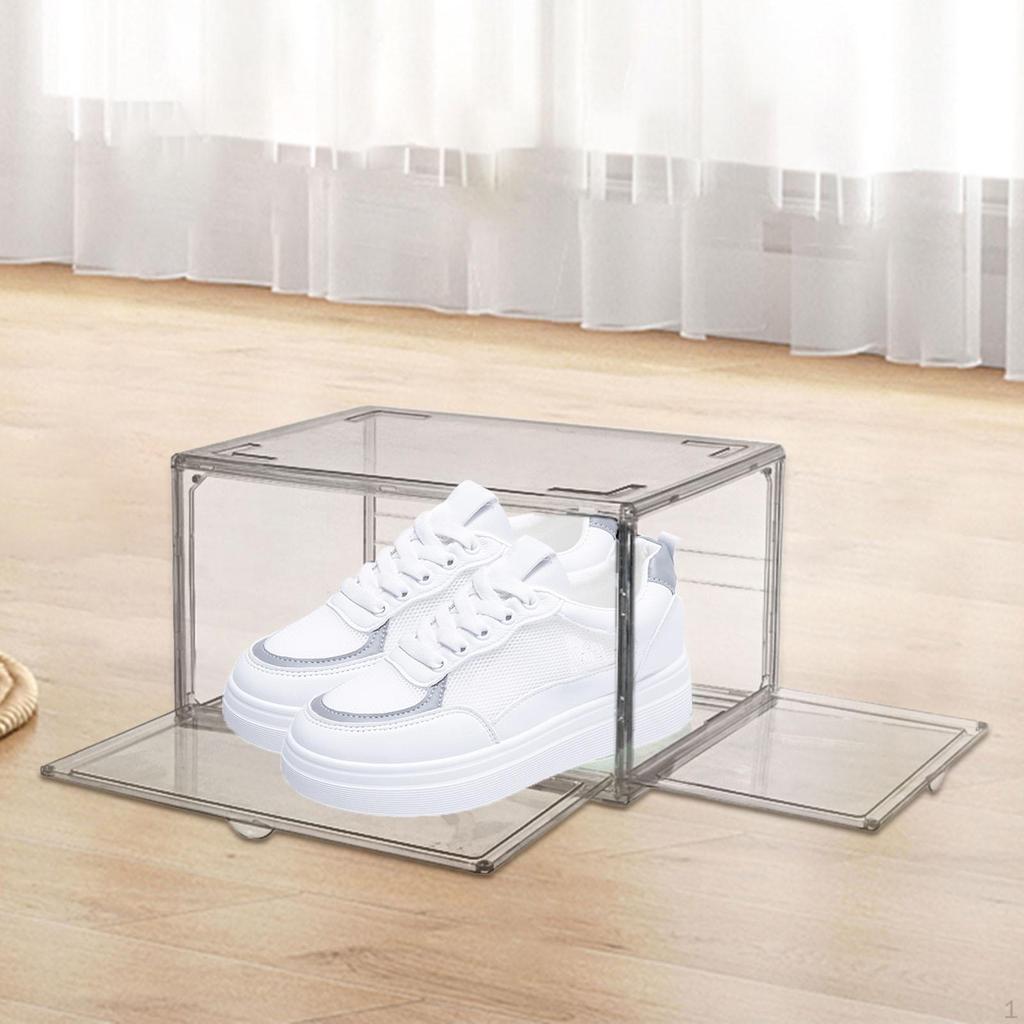 Shoe Storage Box Stackable Space Saving Case Bin Holder for Men Women Closet
