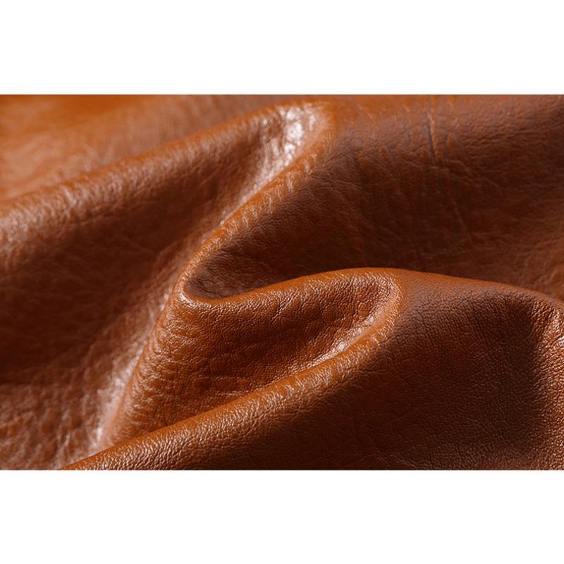 Winter mittellange samtverdickte Anzugkragen Reversible lose PU-Lederjacke für Damen