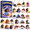 -Day House Advent Calendar Set, 2D Acrylic Dog Pendant Ornaments, Pajama Theme Christmas Countdown Tree Decorations and Gift