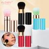 Retractable Cosmetic Brush Portable Face Powder Blusher Foundation Blush Highlight Brush Fiber Hair Handle Brush Female
