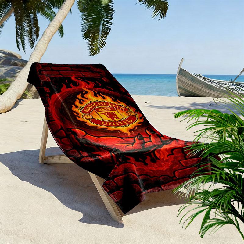 Manchester United F Print Beach Towel, Large Soft Quick Dry Towel for Beach Camping Swimming