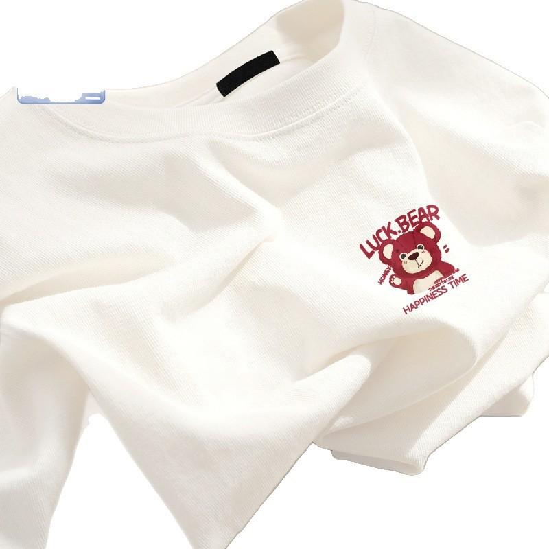 Heavy White Short-sleeved T-shirt Women's New Men's Thin Large-size Cotton Bottom Half-sleeved Top Ins