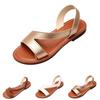 Women's Open Toe Flat Sandals Slip On Slingback Casual Summer Beach Shoes with Synthetic Upper and Rubber Outsole