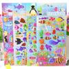 4 Sheets/Set Marine Life Cartoon Fish Stickers Baby Kids Cute 3D Bubble Puffy Sticker Scrapbook for Boy Girl Bedroom Decoration