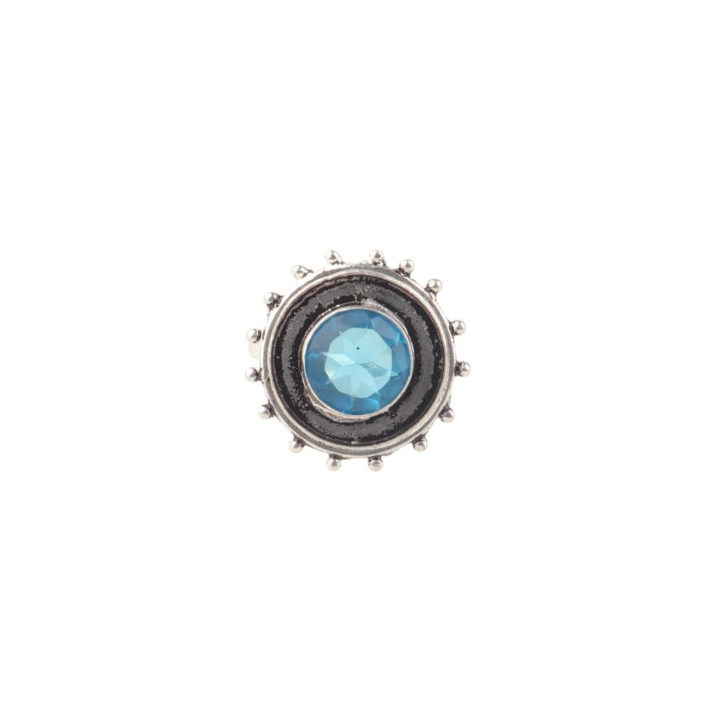 Swiss Blue Topaz Gemstone 925 Sterling Silver Gift Jewelry Handmade Women Ring RR-49-8
