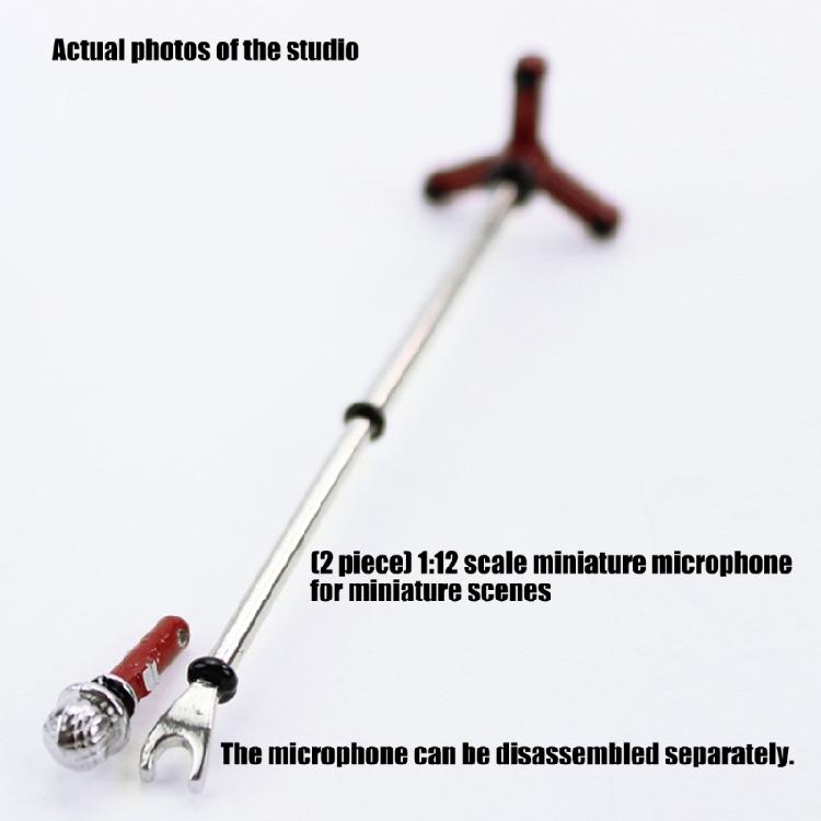 Miniature Microphone 1/12 Furniture Model For Doll House Enthusiasts Professional Scene Setting Craft Project Props