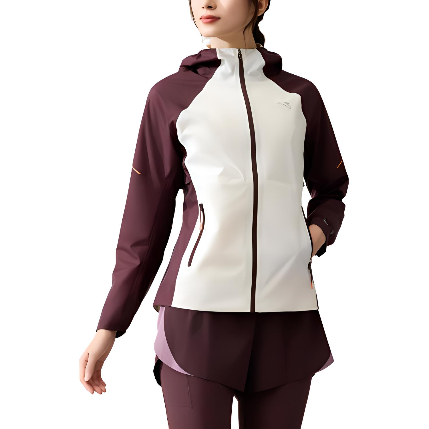 

Anta Удобная повседневная куртка с капюшоном и молнией в цвете Color Block, женские куртки, ванильно-бежевый, шоколадно-коричневый 162445603-1 S