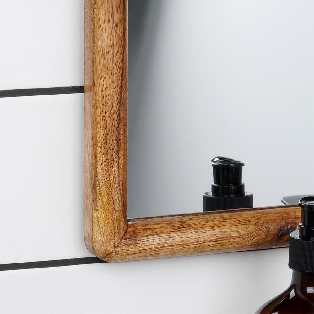 Lustro Ścienne Dekoracyjne Wiszące Drewnianej Ramie Prostokątne 40x60 cm