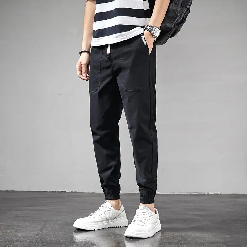 Men's Workwear Harem Style Cuffed Casual Pants New Summer Style Loose Fit Versatile Athletic Pants for Men