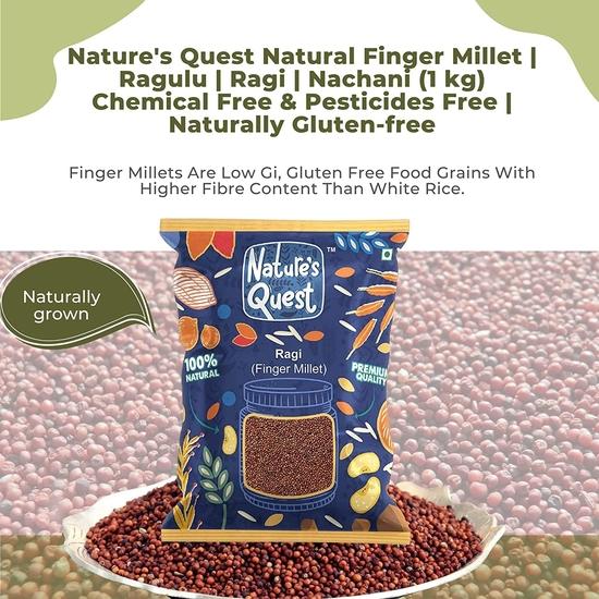 Nature's Quest Ragi 1800 gramów | Proso palcowe | Ragulu | Ragi | Nachni |Ragi Jaso | Keżwaragu| Marwa | Mandika | Nagli Bez substancji chemicznych