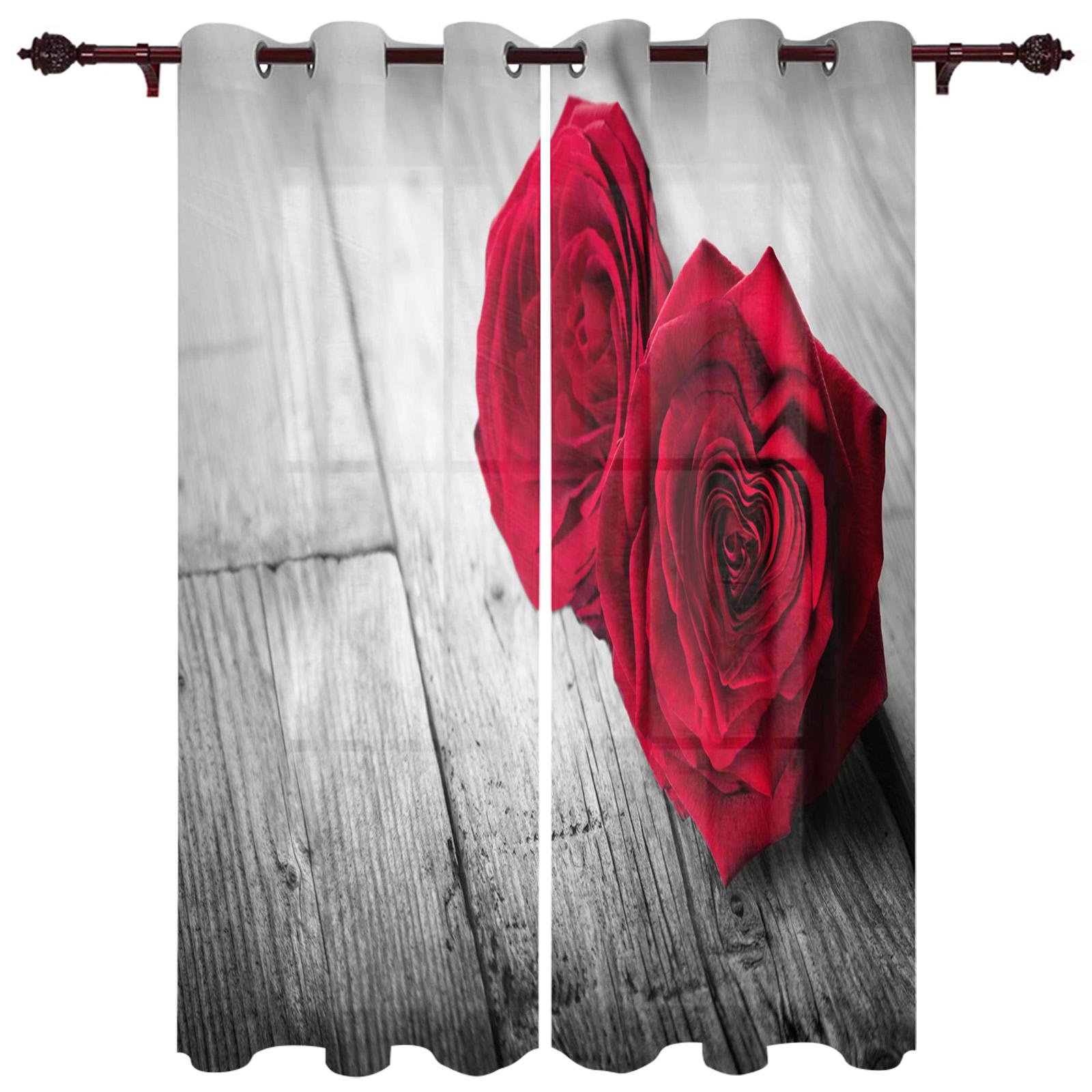 Роза Цветок Деревянная Доска Современные Шторы Для Окна Гостиной Спальни Шторы Жалюзи — фото 10