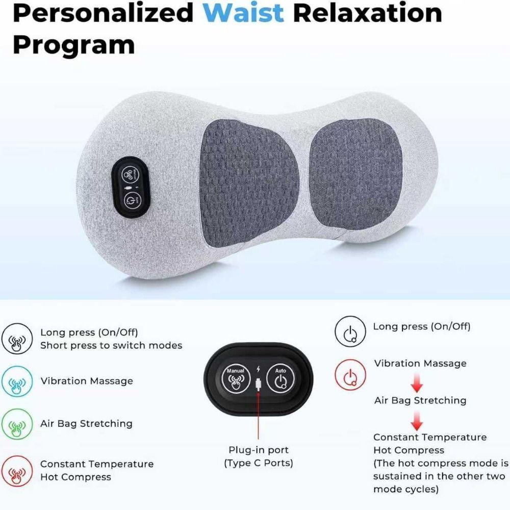 Multi-functional 3-in-1 Back Massager Vibrating Massage Lower Back Massager Home Use