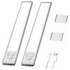 2 Packs of Non Punching Magnetic Charging Human Body Induction LED Night Light Wireless Self Adhesive Intelligent Sensor Suitable for Wardrobe Corr