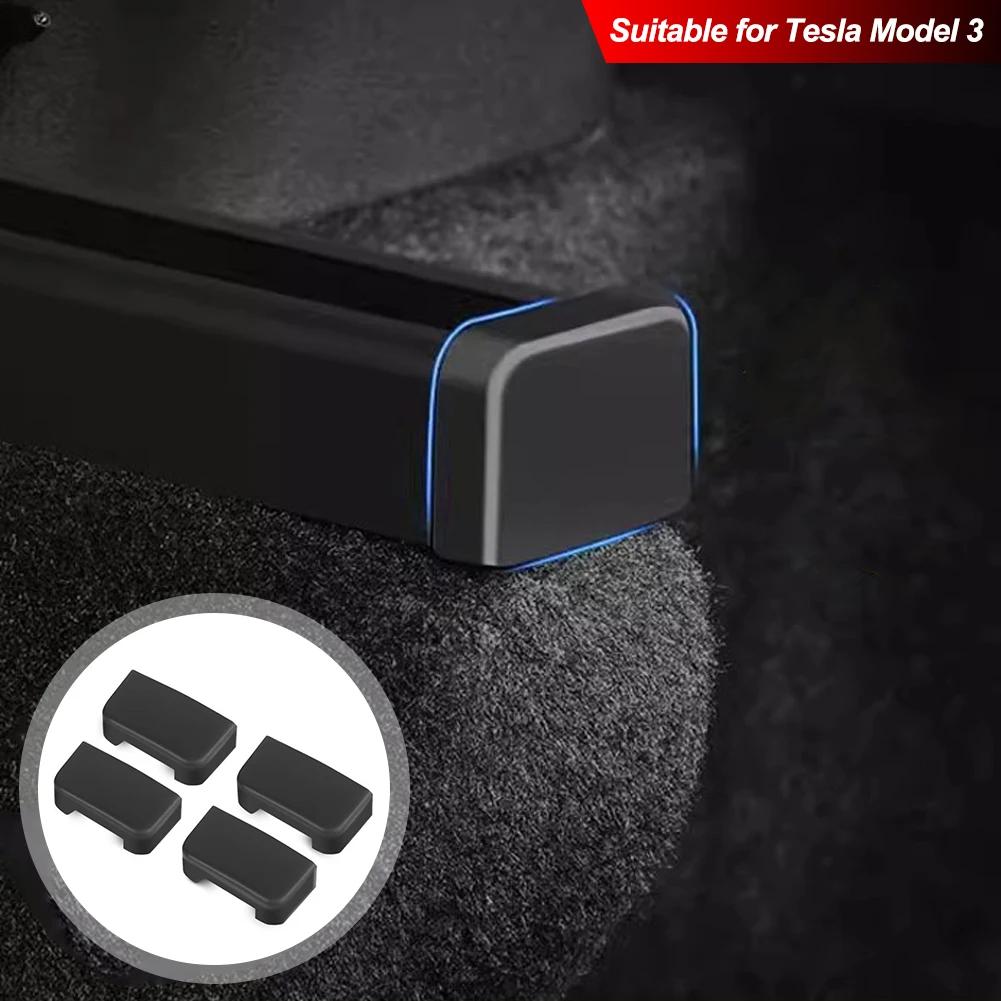 4pcs Car Seat Rear End Rail Cover Protector Anti-Kick Slide Protection for Tesla Model 3 Y Juniper 2025 Backseat Accessories