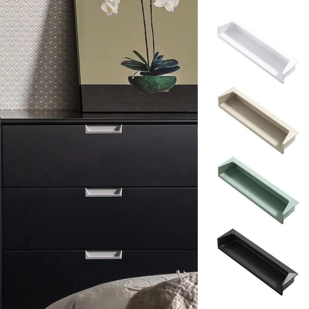 Accessories Hardware Cabinet Handle Modern Simple Cupboard Door Pulls Stainless Steel Invisible Pull Home Decor